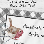 Paño De Cocina Navidades Receta de Ave de Nieve Keepsake Placa gr<br><div class="desc">Navidades Receta de Ave Nieve Mantén el Tipo de Plata Gris en tu propia receta o conserva la receta de galletas de mi abuela. Crea tu propia receta de Navidades de conservas de sake Gray Buffaloe rallado Recipe de pájaro rojo y blanco, guarnición de yeso rojo y blanco. Nuestros productos...</div>