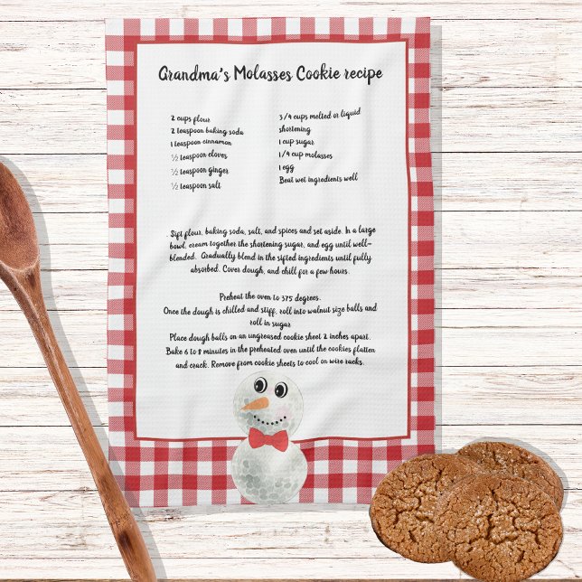 Paño De Cocina Navidades Receta Snowman Conservar el sake rojo (Subido por el creador)