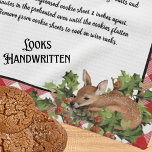 Paño De Cocina Navidades Recetas sagradas de ciervos Mantén la pi<br><div class="desc">Navidades Receta Santa de Cerveza Mantén el Tipo de Plata Roja y Blanca en tu propia receta o conserva la receta de galletas de mi abuela. Crear su propia receta Keepsake Navidades</div>