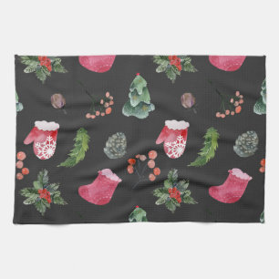 Paño De Cocina Navidades Reindeer: Patrón de color de agua sin fo