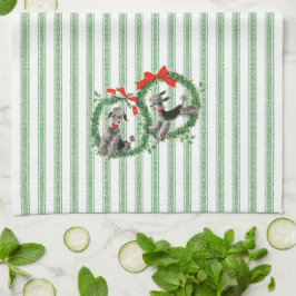 Paño De Cocina Navidades retro Gasofilia franja verde y blanca