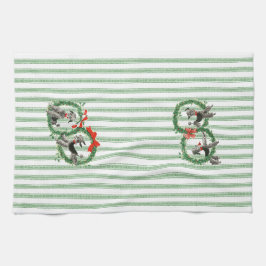 Paño De Cocina Navidades retro Gasofilia franja verde y blanca