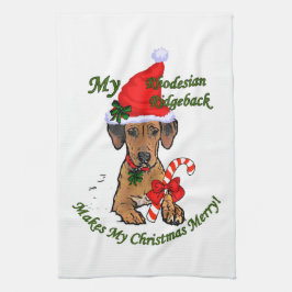 Paño De Cocina Navidades Ridgeback de Rhodesia