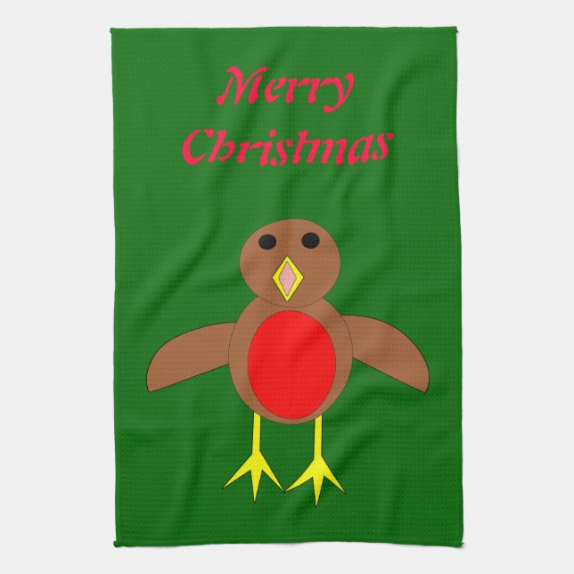 Paño De Cocina Navidades Robin Personalizable Kitchen Tow (Vertical)