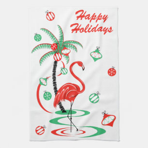 Paño De Cocina Navidades rojos Flamingo Holidays