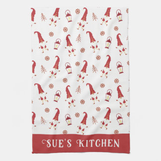 Paño De Cocina Navidades rojos Personalizado lindo Gnomes Kitchel