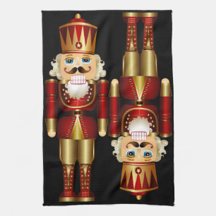 Paño De Cocina Navidades rojos y dorados Nutcrackers cocina toall