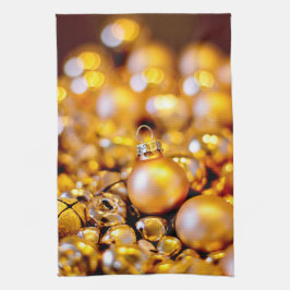 Paño De Cocina Navidades Rosa Gold Baubles