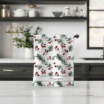 Paño De Cocina Navidades Rústicos acuardan su nombre botánico<br><div class="desc">Navidades rústicos acuarela Botánica Su nombre Cocina Toalla con una pizca de suave y moderna vegetación de pinos y bayas junto con sus detalles personalizados. Póngase en contacto con nosotros en cedarandstring@gmail.com si necesita ayuda con el diseño o productos de coincidencia.</div>