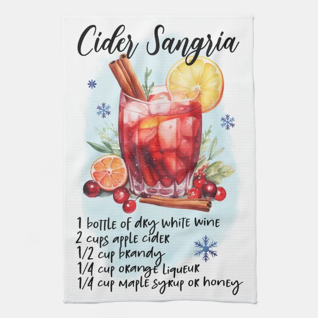 Paño De Cocina Navidades sangria de sidra suave beben receta (Vertical)
