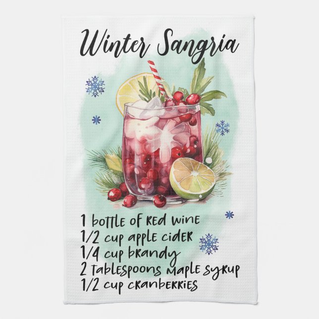 Paño De Cocina Navidades sangrianos de invierno lindo (Vertical)