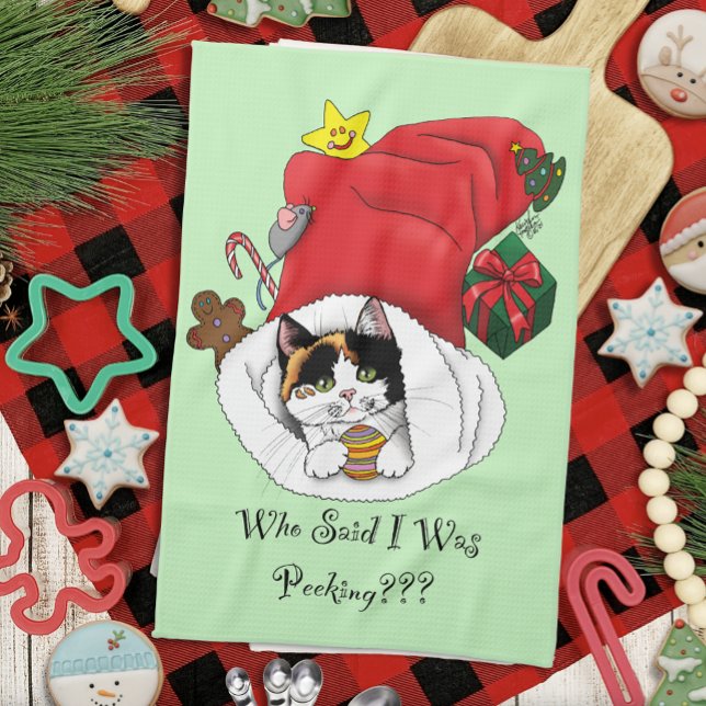 Paño De Cocina Navidades Stocking Cute Calico Kitten (Subido por el creador)