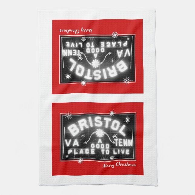 Paño De Cocina Navidades tarjeta Bristol Slogan Rótulo (Vertical)