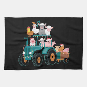 Paño De Cocina Navidades Tractor Farm Funny Holiday