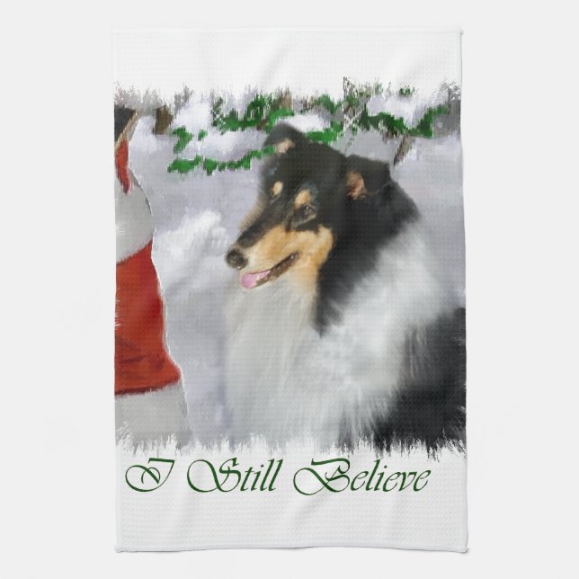 Paño De Cocina Navidades Tri Color Collie (Vertical)