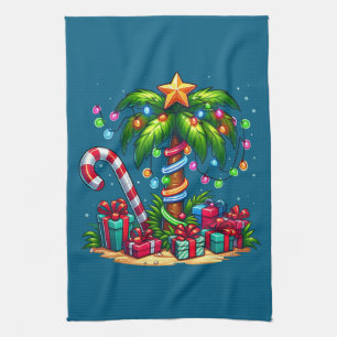 Paño De Cocina Navidades tropicales arbol de palmas de vacaciones