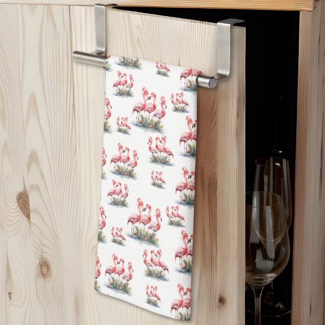 Paño De Cocina Navidades tropicales de Flamingo (Flamingo Tropical Christmas kitchen towel )