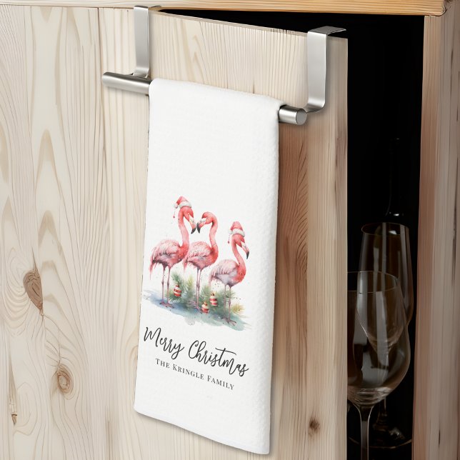 Paño De Cocina Navidades tropicales de playa personalizados (Personalized Tropical Beach Christmas kitchen towel )