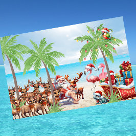 Paño De Cocina Navidades Tropicales De Verano En Fiesta De Julio