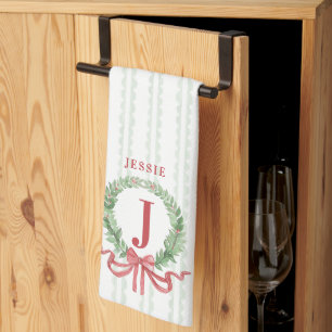 Paño De Cocina Navidades Usaron Monograma Con Nombre
