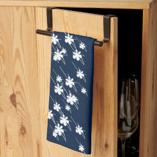 Paño De Cocina Navidades Vacaciones Patrón de copos de nieve azul
