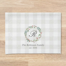 Paño De Cocina Navidades Winter Berries Wreath Nombre de la famil