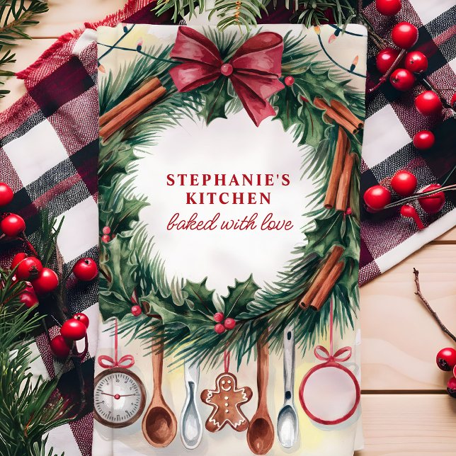 Paño De Cocina Navidades Wreath Kitchen Utensils Personalizados (Subido por el creador)
