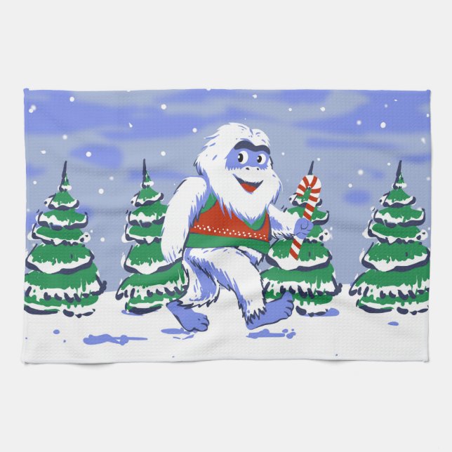 Paño De Cocina Navidades yeti en la selva (Horizontal)