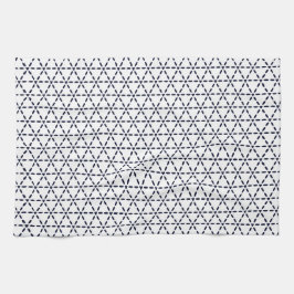 Paño De Cocina Navy Blue Geometric Pattern on White