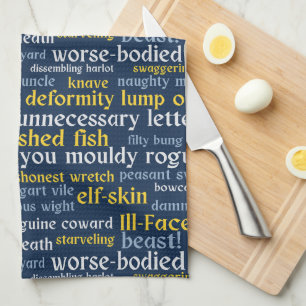 Paño De Cocina Navy Blue Shakespeare insulta a la literatura grac