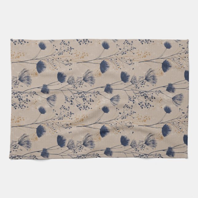 Paño De Cocina Navy Botanical Wildflower Kitchen Towels (Horizontal)