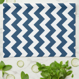Paño De Cocina Navy Zigzag, Navy Chevron, patrón geométrico