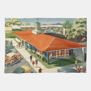 Paño De Cocina Negocio Vintage, Restaurante Familiar de los 50 Di