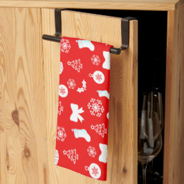 Paño De Cocina Negrita blanca en Navidades rojos