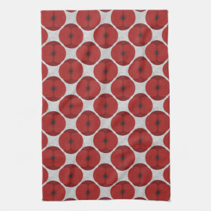 Paño De Cocina Negrita Floral Roja Texturizada Minimalista Amapol
