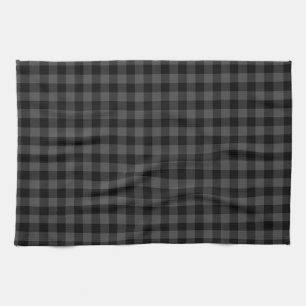 Paño De Cocina Negro de campo y platillo gris