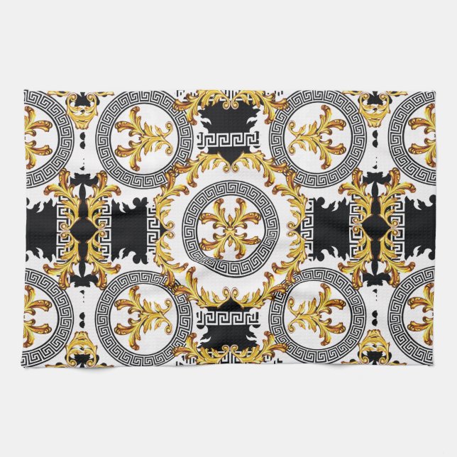 Paño De Cocina Negro dorado (Horizontal)