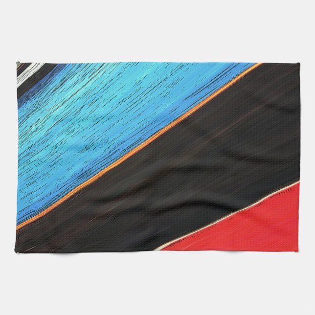 Paño De Cocina Negro Rojo Y Azul 312 (Horizontal)