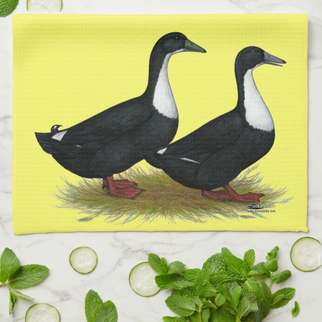 Paño De Cocina Negro sueco de los patos (Doblado)