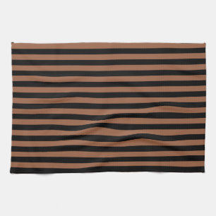 Paño De Cocina Negro y rayas de Brown