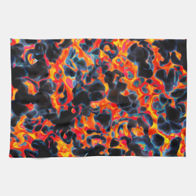 Paño De Cocina Negro y Rojo Amarillo (Horizontal)