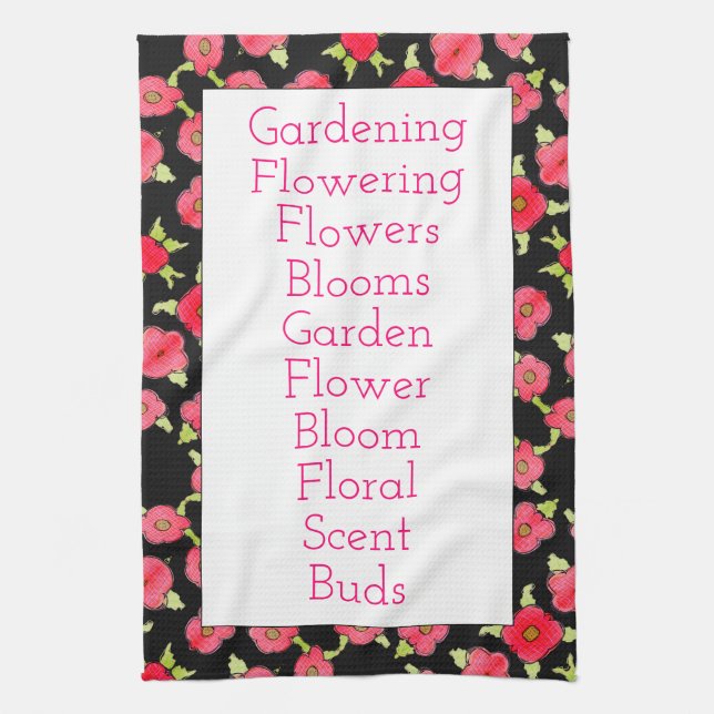 Paño De Cocina Negro y rosa (Vertical)