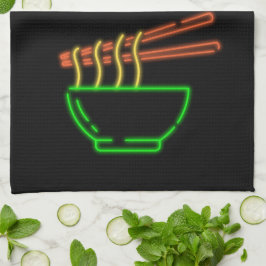 Paño De Cocina Neon Asian Noodle Bowl