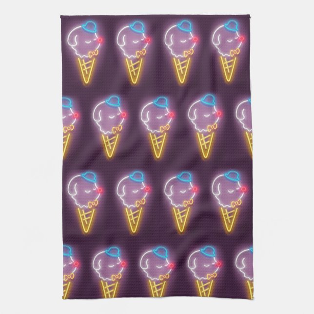 Paño De Cocina Neon Ice Cream Dog (Vertical)
