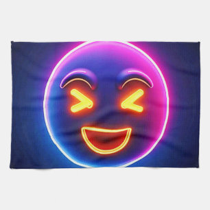 Paño De Cocina Neon Laughing Emoji Joy