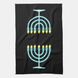 Paño De Cocina Neon Menorah