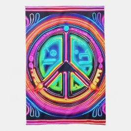 Paño De Cocina Neon Peace Mandala