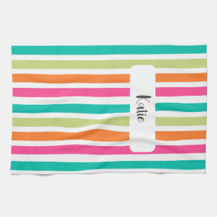 Paño De Cocina Neon rainbow strips divertido retro