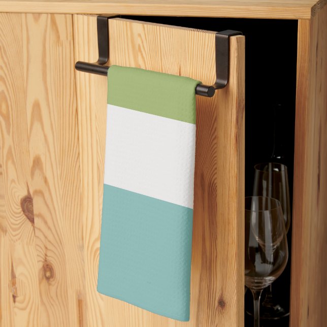 Paño De Cocina Neptuno, conchas marinas, verdes y de la marina (Pliegue de tercios)