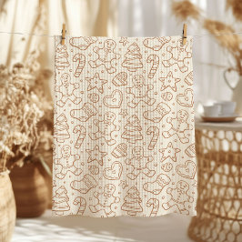 Paño De Cocina Neutral Boho Christmas Gingerbread Man Beige